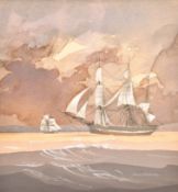 John Shipley, watercolour, 'Off Coromandel'.