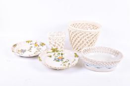 Five pieces of Contenential European pottery.