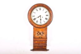 A 19th century H J Stevens & Son drop dial inlaid mahogany cased wall clock.