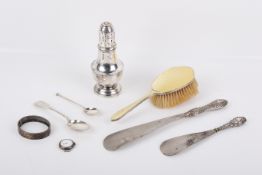 A collection of 19th century and later silver and white metal.