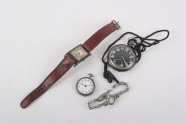 Four 19th century and later watches.