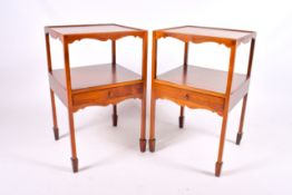 A pair of 20th century Georgian style mahogany night stands.