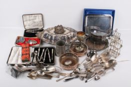 A quantity of silverplated tableware.