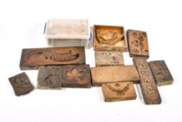 Large quantity of moulding blocks including grape vine leaves.