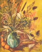 After Pierre Mas (1933) - Still life with flowers, print on board.