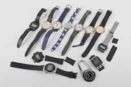 A collection of ladies' and gentlemen's wristwatches. Including five digital Casio, a Sekonda, etc.
