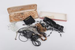 A small collection of costume jewellery.