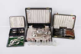 A small group of silverplated and other items.