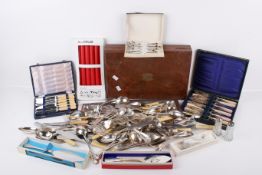 A collection of silverplated cutlery.