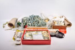 An assortment of sewing tools and equipment.