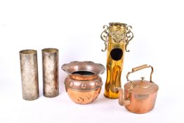 An assortment of metalware.