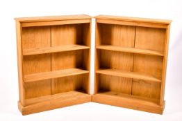 Pair of modern pine bookcases.