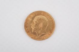 A 1914 half sovereign coin.