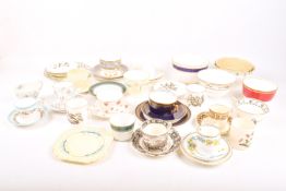 A collection of assorted 20th century ceramic tea cups and coffee cans, etc.