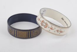 Two Michaela Frey enamel bangles.