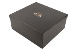 A boxed set of four Van Daemon whisky glasses and matching glass decanter.