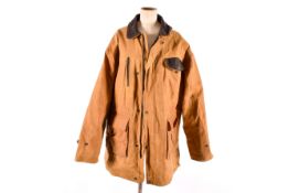 Burke & Wills gentleman's wax cotton three quarter length over coat, size 8-XXL. With tartan lining.