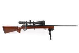 Mauser bolt action .308 target rifle. S/n 5766, with bi-pod and Pentax Gameseeker 8.