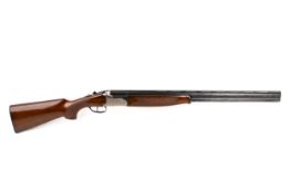 Lanber over and under 12 bore shotgun. 2 and 3/4 inch chambers, 70cm barrels, half and half choke.
