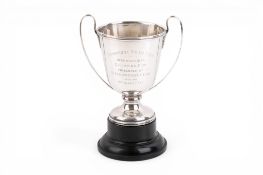 A Stirling silver hallmarked sporting trophy - Highbridge Xmas Show, 1939.
