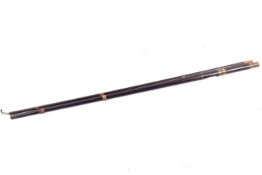 R. Anderson, Dunkeld labelled two piece fishing rod with brass fittings.