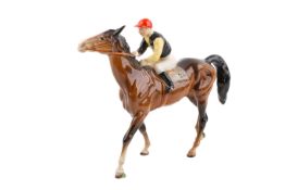 Horse Racing Interest - Beswick ceramic racehorse and jockey.