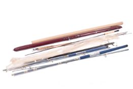 Four split cane fishing rods.