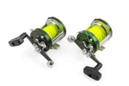 A pair of Swedish made ABU Ambassadeur multiplier reels.