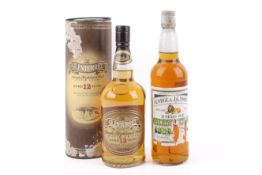 Two bottles of whisky. Including Glenlivet 15 years, etc.