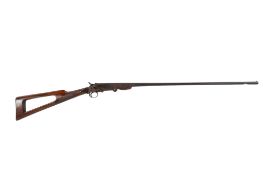 A Belgium folding action .410 shotgun. Cylinder choke, 29.5 inch barrel, No visible serial number.