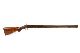 Circa 1880 J. Turney muzzle loading single barrel percussion 8 gauge shot gun.