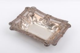 An Edward VII Stirling silver hallmarked pierced and embossed rectangular dish.