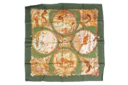 A Hermès 'Les Quatres Saisons' silk scarf.