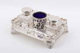 A Victorian silver writing tray.