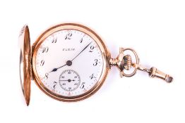 A 14ct (stamped) fob watch by Elgin.