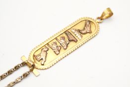 An Egyptian 18ct gold hieroglyph pendant.