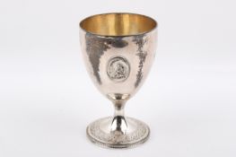 A 19th century silver chalice.