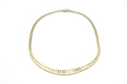 A 9ct gold graduated necklace.