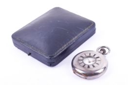A foreign standard silver (stamped 935) half hunter pocket watch.