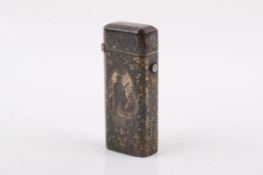 A 19th French century silver niello vesta case decorated with a hunter.