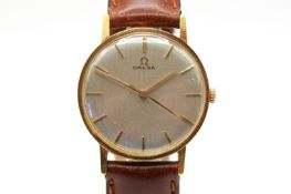 An 18ct gold Omega wristwatch.