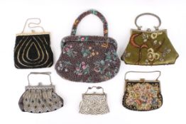 Six vintage and later beaded evening bags.