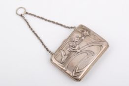 An Art Nouveau sterling hallmarked silver purse.