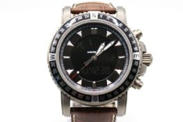 A Mont Blanc digital analogue sport titanium chronograph wristwatch.