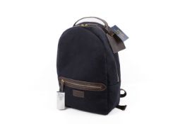 A Polo Ralph Lauren navy blue canvas backpack.