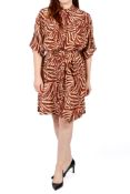 A Zimmermann belted zebraprint silk crepe de chine shirt dress.