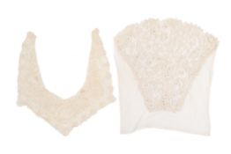 Two late 19th century hand made possibly Honiton lace work items, a collar and bodice.