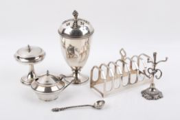 Group of five assorted Stirling silver hallmarked table items.