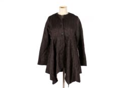 A black and dark brown Terry Macey coat.