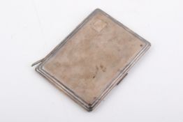A Stirling silver hallmarked cigarette case with Somerset Light Infantry Crest to the interior.